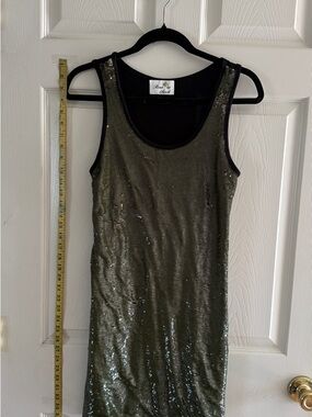 Rosa Clara Olive Sequin Mini Dress